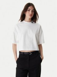 HUGO T-Shirt Damelody 50561189 Biały Regular Fit. Białe t-shirty damskie Hugo, m, bez wzorów, z bawełny, bez kołnierzyka. Za 279.99 zł.