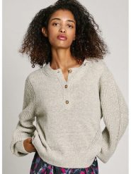 Pepe Jeans Sweter w kolorze beżowym rozmiar: XS. Brązowe swetry klasyczne damskie Pepe Jeans, xs, z jeansu, bez kołnierzyka. Za 131.74 zł.
