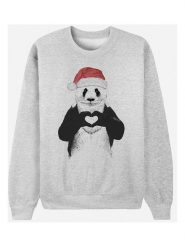 WOOOP Bluza "Santa Panda" w kolorze szarym rozmiar: XS. Szare bluzy damskie Wooop, xs, bez wzorów, bez kaptura. Za 61.46 zł.