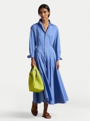 Polo Ralph Lauren Sukienka koszulowa 211A96356001 Błękitny Regular Fit. Niebieskie sukienki damskie Polo Ralph Lauren, bez wzorów, z bawełny, bez ramiączek. Za 1,599.00 zł.