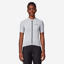 Koszulka rowerowa szosowa damska Van Rysel EDR 2. Szare koszulki damskie VAN RYSEL, xs, bez wzorów, z elastanu, bez kołnierzyka, bez ramiączek. Za 199.99 zł.