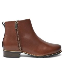 Botki Josef Seibel. Brązowe botki damskie Josef Seibel, bez obcasa, na płaskiej podeszwie, bez zapięcia. Za 569.99 zł.