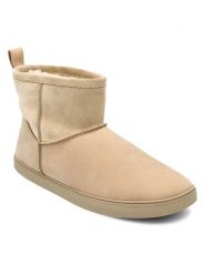 Groundies Skórzane buty "Cozy Boot " w kolorze beżowym do chodzenia na boso rozmiar: 37. Brązowe botki damskie Groundies, z wełny, bez obcasa, bez zapięcia. Za 304.99 zł.