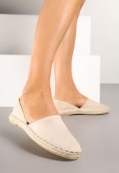 Beżowe Espadryle z Plecionką i Wyciętą Cholewką Prommea. Brązowe espadryle damskie Born2be, bez wzorów, z jeansu, bez obcasa, na obcasie. Za 54.99 zł.
