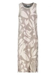 Sublevel Sukienka w kolorze szarobrązowo-kremowym rozmiar: M. Brązowe sukienki damskie Sublevel, bez wzorów, bez ramiączek. Za 82.99 zł.