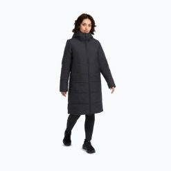 Płaszcz puchowy damski Jack Wolfskin Deutzer Coat. Czarne płaszcze damskie Jack Wolfskin, bez wzorów, z puchu, bez kaptura. Za 679.99 zł.