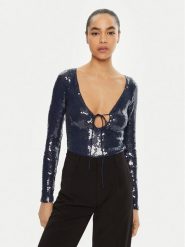 Bardot Body 59471TB Niebieski Slim Fit. Niebieskie body i gorsety Bardot, bez wzorów, z syntetyku. Za 319.99 zł.