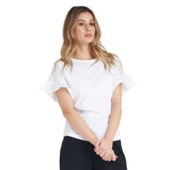 Koszulka miękki na co dzień na siłownię. Czarne bluzki damskie LEONE 1947 APPAREL, bez wzorów, z bawełny, sportowe, bez kołnierzyka, bez ramiączek. Za 42.06 zł.