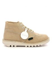 Kickers Botki "Kick hi" w kolorze beżowym rozmiar: 39. Brązowe botki damskie Kickers, bez obcasa, bez zapięcia. Za 303.06 zł.