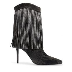 Kowbojki Steve Madden. Czarne botki damskie Steve Madden, bez obcasa, na szpilce, bez zapięcia. Za 989.99 zł.