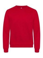 Clique Basic Roundneck bluza unisex, tkanina przeciwmechowa – red. Czerwone bluzy damskie CLIQUE, xl, bez wzorów, z bawełny, bez kaptura. Za 155.70 zł.
