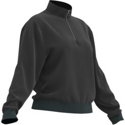 Bluza damska Domyos fitness. Czarne bluzy damskie DOMYOS, l, bez wzorów, z elastanu, bez kaptura. Za 69.99 zł.