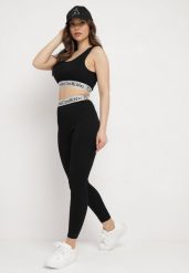 Czarne Elastyczne Legginsy z Szeroką Gumą w Pasie Rindama. Czarne legginsy damskie Born2be, l, bez wzorów, z gumy. Za 34.99 zł.