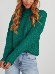 LA Angels Sweter w kolorze zielonym rozmiar: XL. Zielone swetry klasyczne damskie LA Angels, xl, ze splotem, bez kołnierzyka. Za 140.53 zł.