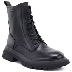 Skórzane botki damskie workery ocieplane czarne Big Star UU274375. Czarne botki damskie Big Star, ze skóry, retro, bez obcasa, bez zapięcia. Za 449.99 zł.