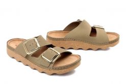 Befado 158D 300 zielony, klapki damskie. Zielone klapki damskie Befado, bez wzorów, ze skóry, bez obcasa, bez zapięcia. Za 149.90 zł.