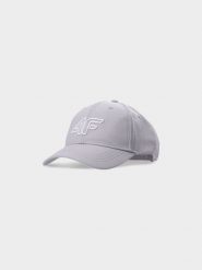 4F Czapka z daszkiem strapback uniseks - szara S/M. Szare czapki z daszkiem damskie 4F, na lato, bez wzorów, z syntetyku. W wyprzedaży za 29.99 zł.