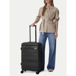 Walizka średnia GINO ROSSI. Czarne walizki Gino Rossi, bez wzorów, średnie. Za 299.99 zł.