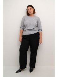 KAFFE curve Sweter w kolorze jasnoszarym rozmiar: XL. Szare swetry klasyczne damskie KAFFE curve, xl, bez kołnierzyka. Za 130.99 zł.